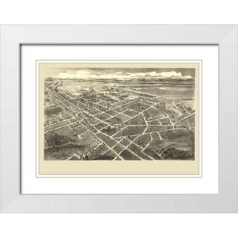 Hickory North Carolina - Downs 1907 White Modern Wood Framed Art Print with Double Matting by Downs