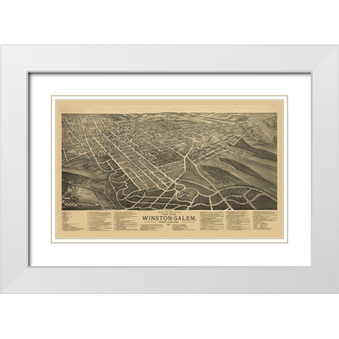 Winston Salem North Carolina - Ruger 1891 White Modern Wood Framed Art Print with Double Matting by Ruger
