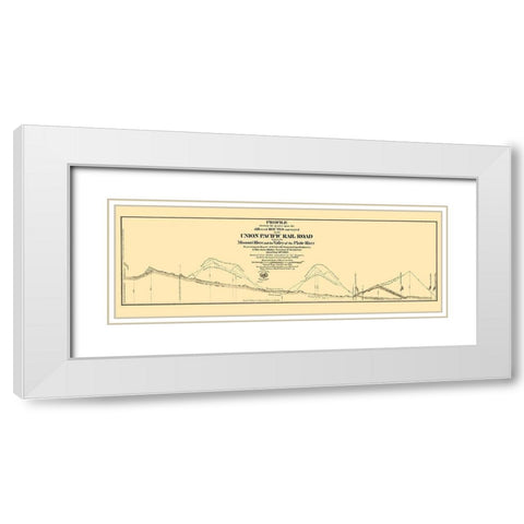Union Pacific Railroad - Seymour 1865 White Modern Wood Framed Art Print with Double Matting by Seymour