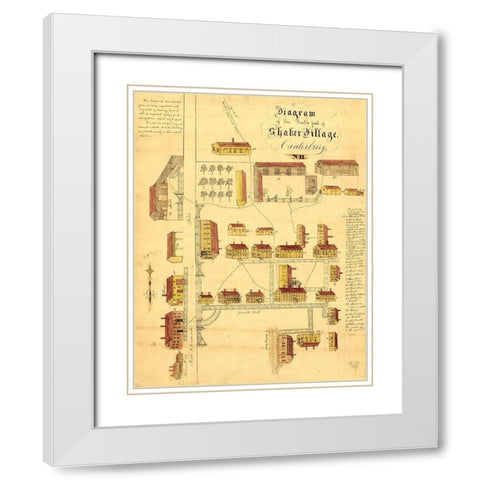 Canterbury New Hampshire - Foster 1849 White Modern Wood Framed Art Print with Double Matting by Foster