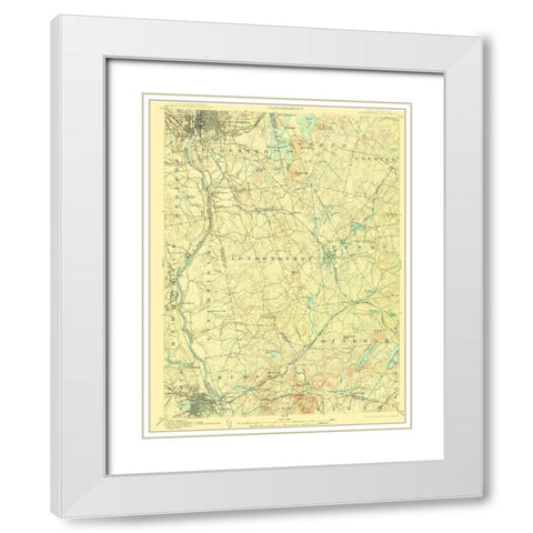 Manchester New Hampshire Quad - USGS 1905 White Modern Wood Framed Art Print with Double Matting by USGS