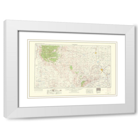 Carlsbad New Mexico Quad - USGS 1963 White Modern Wood Framed Art Print with Double Matting by USGS