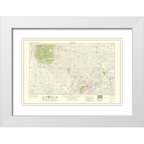 Carlsbad New Mexico Quad - USGS 1963 White Modern Wood Framed Art Print with Double Matting by USGS
