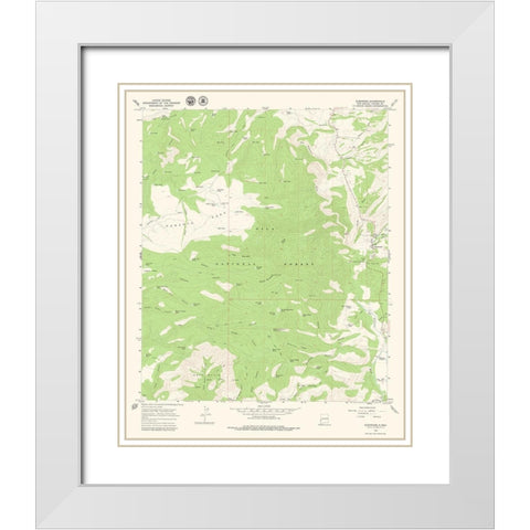 Glenwood New Mexico Quad - USGS 1965 White Modern Wood Framed Art Print with Double Matting by USGS