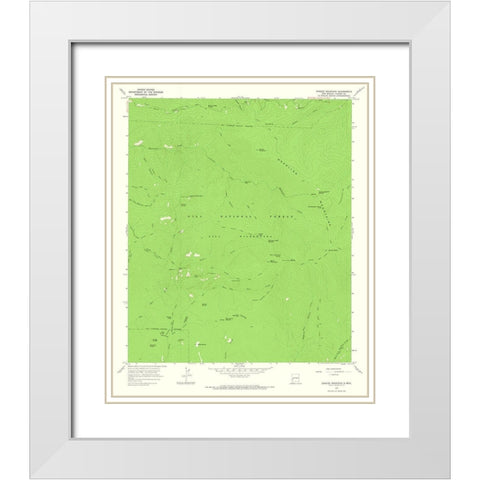 Grouse Mountain New Mexico Quad - USGS 1965 White Modern Wood Framed Art Print with Double Matting by USGS