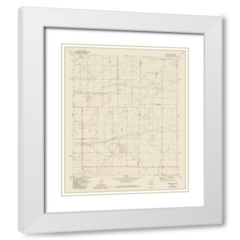 Lingo New Mexico Quad - USGS 1970 White Modern Wood Framed Art Print with Double Matting by USGS