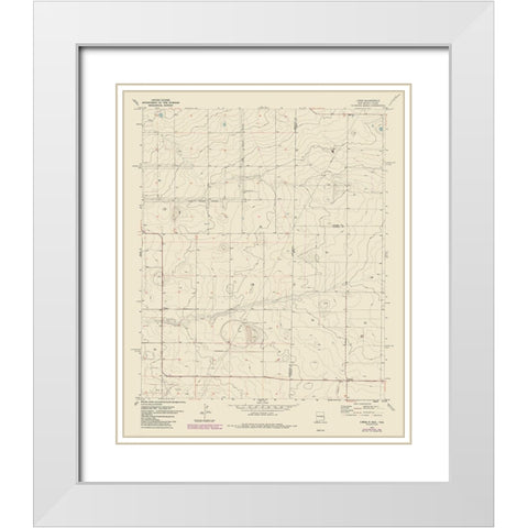 Lingo New Mexico Quad - USGS 1970 White Modern Wood Framed Art Print with Double Matting by USGS