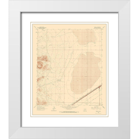 Mondel New Mexico Quad - USGS 1964 White Modern Wood Framed Art Print with Double Matting by USGS