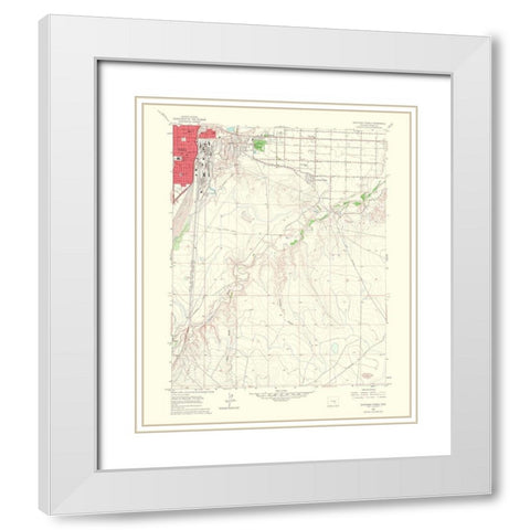 East Pueblo Southeast Colorado Quad - USGS 1960 White Modern Wood Framed Art Print with Double Matting by USGS
