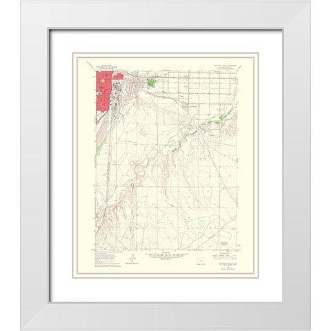 East Pueblo Southeast Colorado Quad - USGS 1960 White Modern Wood Framed Art Print with Double Matting by USGS