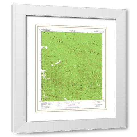 Reading Mountain New Mexico Quad - USGS 1950 White Modern Wood Framed Art Print with Double Matting by USGS