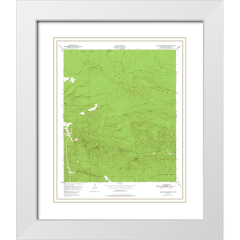 Reading Mountain New Mexico Quad - USGS 1950 White Modern Wood Framed Art Print with Double Matting by USGS