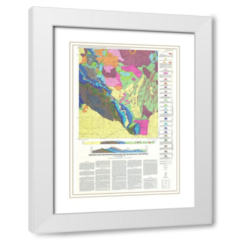 Silver City Quad New Mexico Mines - Cunningham White Modern Wood Framed Art Print with Double Matting by Cunningham