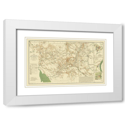 New Mexico Military Department - Carleton 1864 White Modern Wood Framed Art Print with Double Matting by Carleton