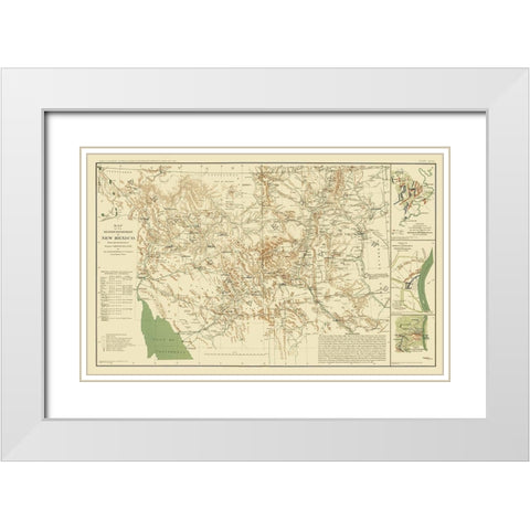 New Mexico Military Department - Carleton 1864 White Modern Wood Framed Art Print with Double Matting by Carleton