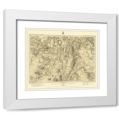 New Mexico Central New Mexico Sheet - US Army 1882 White Modern Wood Framed Art Print with Double Matting by US Army
