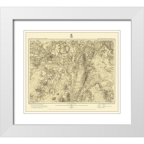 New Mexico Central New Mexico Sheet - US Army 1882 White Modern Wood Framed Art Print with Double Matting by US Army