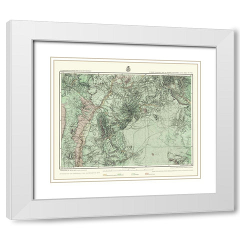 Central New Mexico Economic Sheet - US Army 1877 White Modern Wood Framed Art Print with Double Matting by US Army