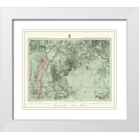 Central New Mexico Economic Sheet - US Army 1877 White Modern Wood Framed Art Print with Double Matting by US Army