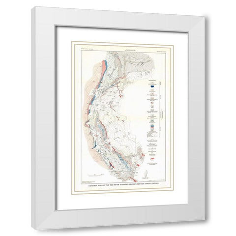 Lincoln County Tungsten Nevada Mines - USGS 1942 White Modern Wood Framed Art Print with Double Matting by USGS