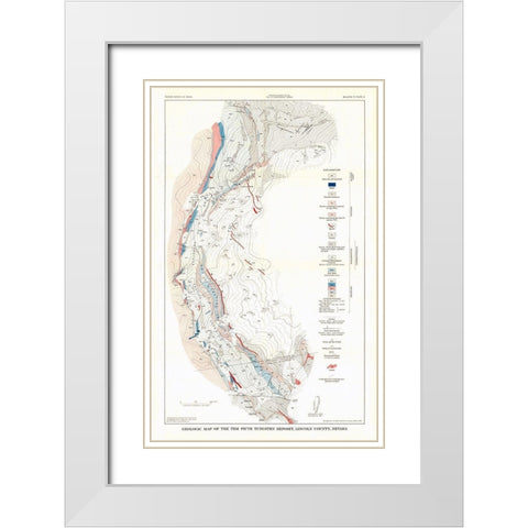 Lincoln County Tungsten Nevada Mines - USGS 1942 White Modern Wood Framed Art Print with Double Matting by USGS