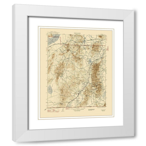 Lovelock Nevada Quad - USGS 1935 White Modern Wood Framed Art Print with Double Matting by USGS