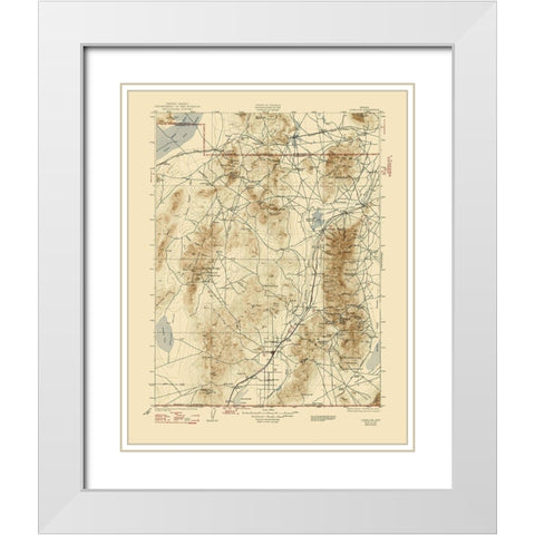 Lovelock Nevada Quad - USGS 1935 White Modern Wood Framed Art Print with Double Matting by USGS