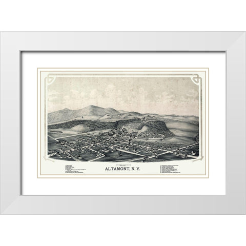 Altamont New York - Burleigh 1889 White Modern Wood Framed Art Print with Double Matting by Burleigh