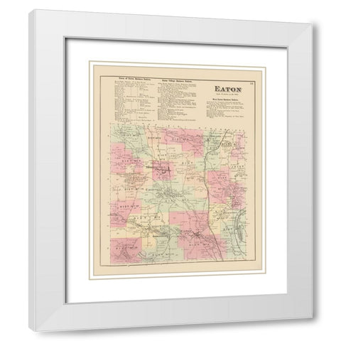 Eaton New York Landowner - Whitman 1875 White Modern Wood Framed Art Print with Double Matting by Whitman