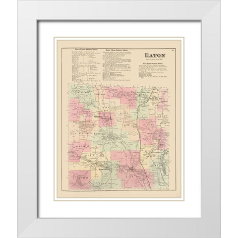 Eaton New York Landowner - Whitman 1875 White Modern Wood Framed Art Print with Double Matting by Whitman