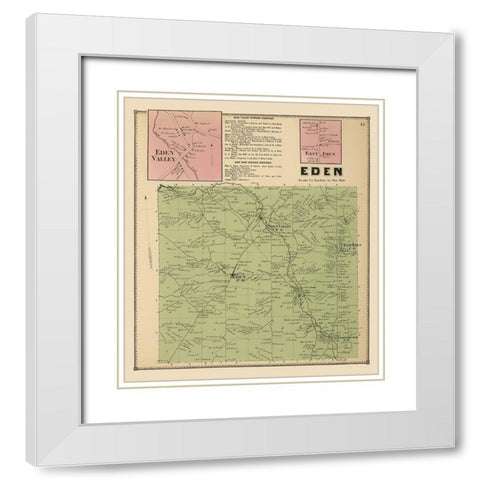 Eden New York Landowner - Stone 1866 White Modern Wood Framed Art Print with Double Matting by Stone