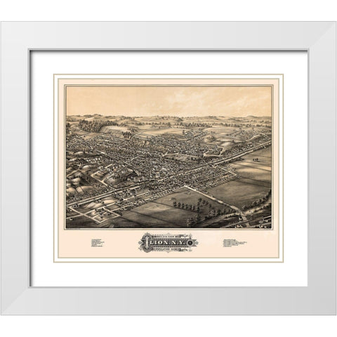 Ilion New York - Rowley 1881 White Modern Wood Framed Art Print with Double Matting by Rowley