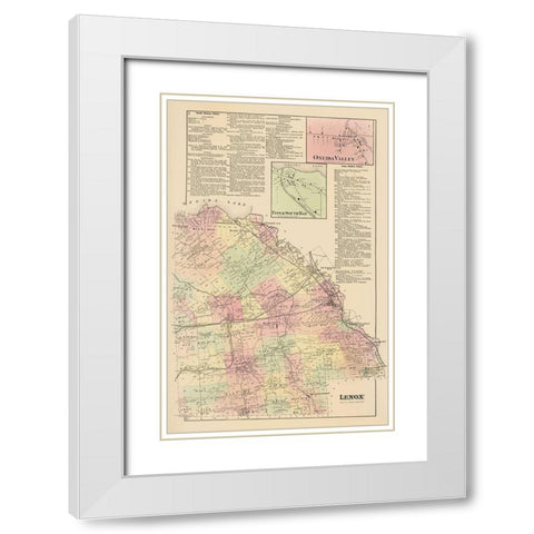 Lenox New York Landowner - Whitman 1875 White Modern Wood Framed Art Print with Double Matting by Whitman
