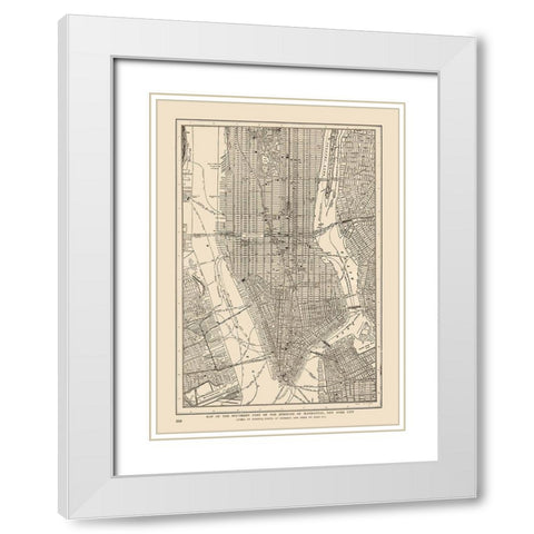 Lower Manhattan - Reynold 1921 White Modern Wood Framed Art Print with Double Matting by Reynold