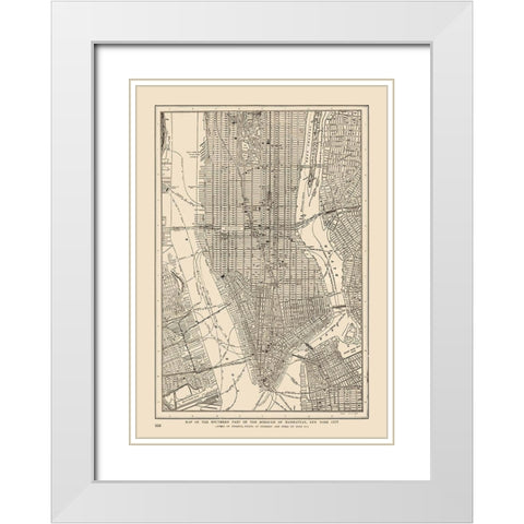 Lower Manhattan - Reynold 1921 White Modern Wood Framed Art Print with Double Matting by Reynold