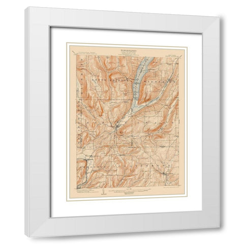 Naples New York Quad - USGS 1903 White Modern Wood Framed Art Print with Double Matting by USGS