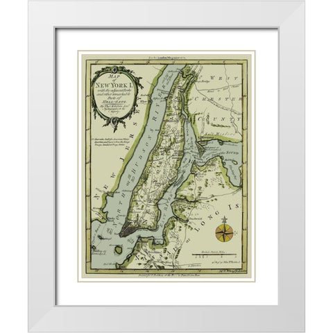 New York New York - Kitchin 1778 White Modern Wood Framed Art Print with Double Matting by Kitchin
