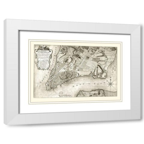 New York New York Planning - Ratzen 1767 White Modern Wood Framed Art Print with Double Matting by Ratzen