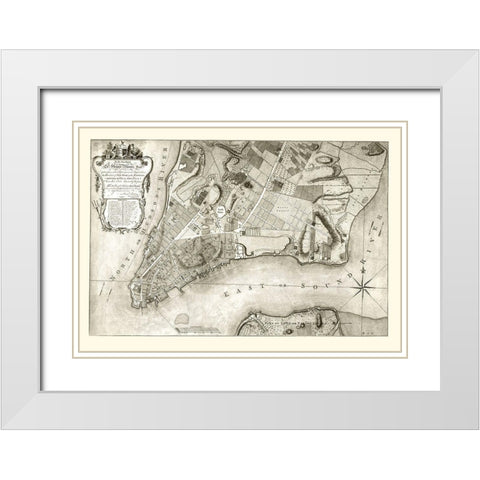 New York New York Planning - Ratzen 1767 White Modern Wood Framed Art Print with Double Matting by Ratzen