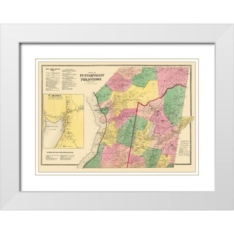 Putnum Valley, Phillipstown New York Landowner White Modern Wood Framed Art Print with Double Matting by Beers
