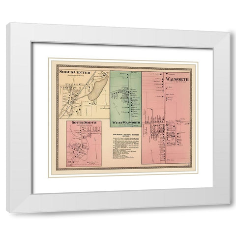 Walworth, West Walworth, Sodus New York Landowner White Modern Wood Framed Art Print with Double Matting by Beers
