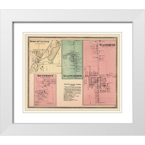 Walworth, West Walworth, Sodus New York Landowner White Modern Wood Framed Art Print with Double Matting by Beers