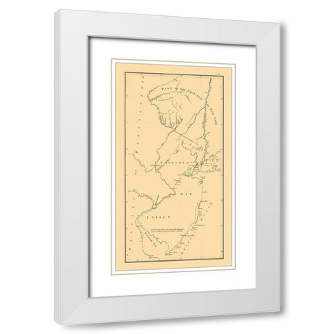 New York -1769 White Modern Wood Framed Art Print with Double Matting by Unknown