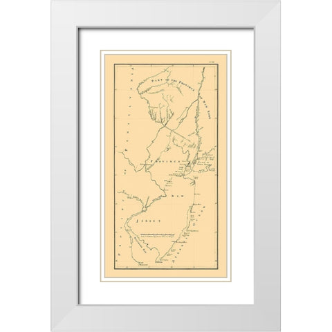 New York -1769 White Modern Wood Framed Art Print with Double Matting by Unknown