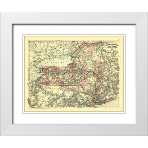 New York - Asher 1871 White Modern Wood Framed Art Print with Double Matting by Asher