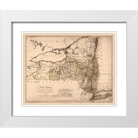 New York - Bohn 1799 White Modern Wood Framed Art Print with Double Matting by Bohn
