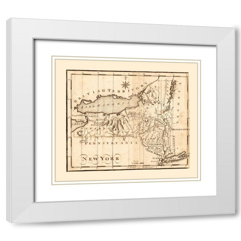 New York -1795 White Modern Wood Framed Art Print with Double Matting by Unknown