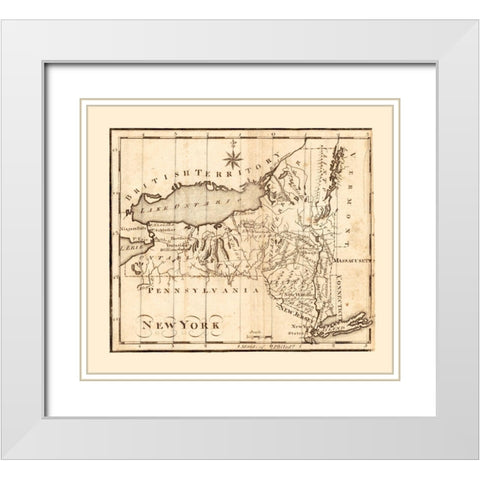 New York -1795 White Modern Wood Framed Art Print with Double Matting by Unknown