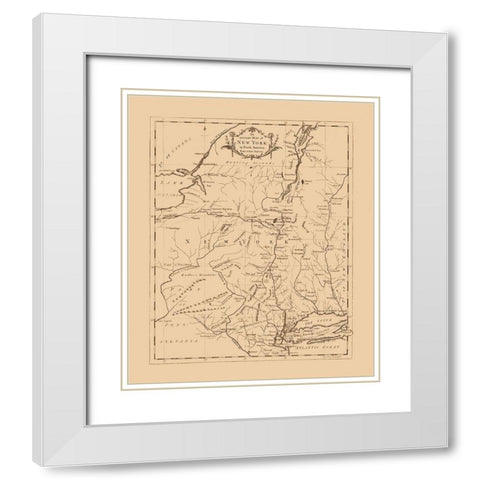New York -1780 White Modern Wood Framed Art Print with Double Matting by Unknown