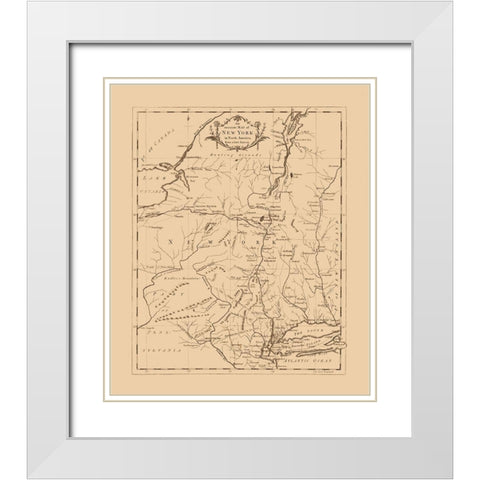 New York -1780 White Modern Wood Framed Art Print with Double Matting by Unknown